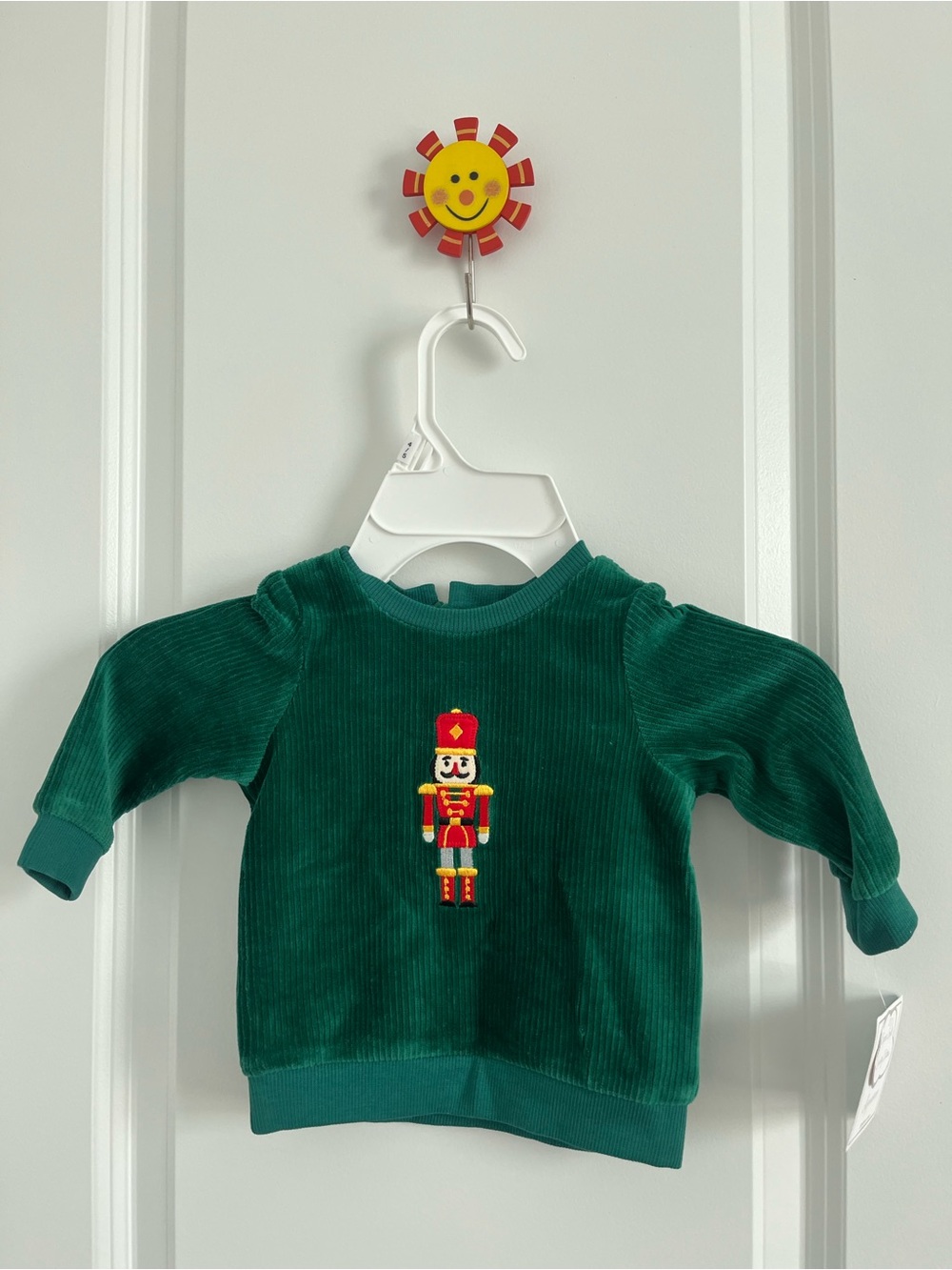 Green Nutcracker Embroidered Kids Sweatshirt